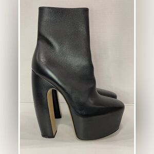 Bottega Veneta Mostra Black Leather Platform Boots size 38